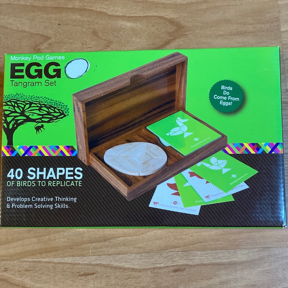 Monkey Pod Games Egg Tangram Set - A Premium Set -